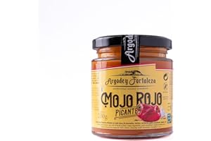 Argodey Fortaleza Mojo Rojo Picante 200g - Autentica Salsa Canaria Perfecta y Versatil para Untar con Pan, Tostadas, Arepas, Papas. Sin Conservantes ni Aditivos Artificiales