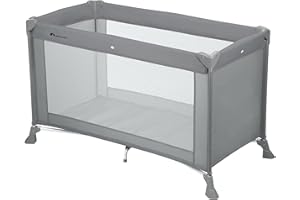 Bebeconfort Soft Dreams, Baby Travel Cot Bed, 0 - 3 Years (0 - 15 kg), Lightweight Baby Travel Bed, Wood Fibre & Foam Mattress (60 x 120 cm), Carrying Bag, Compact Umbrella Fold, Full Gray