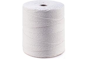 AMAZINGGIRL Kitchen twine cotton cord 500g = ca. 360m - butcher twine roasting cord baker's twine twine package cord macrame cord White