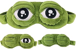 ‎BETTERJONNY 3D Frosch Schlafen Augenmaske Kinder, BetterJonny Flusen Karikatur Frosch Augen Maske Kreative Cartoon Lustige Augenabdeckung Flaum Schlafmaske Augenbinde für Frauen Kinder Herren Damen, Grün