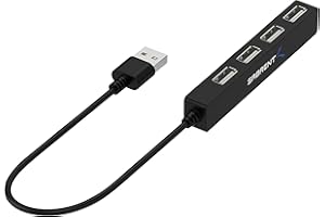 SABRENT Hub USB, adapter USB, 4-portowe rozszerzenie USB, wiele koncentratorów danych USB do myszy, klawiatury, PlayStation 5, laptopa, PC, drukarki, MacBook, Mac Mini, pamięć USB, notebook (HB-MCRM)