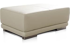 ‎CAVADORE CAVADORE Lederhocker Corianne / Rechteckiger Fußhocker in Echtleder / 103 x 41 x 69 / Echtleder weiß