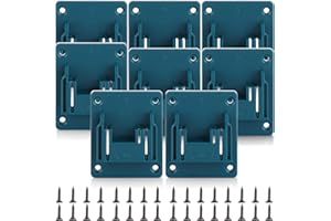 APACALI 8 Pack Tool Holder, Wall Mount Drill Holder, Tool Holder Drill Tools Holder with 32PCS Screws, Blue, 14.4V-18V