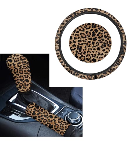 Auto Zubehör Innenraum Frauen Leoparden-Auto-Lenkradbezug, Universal, Rutschfest, Warm, Für Den Lenkradbezug Winter