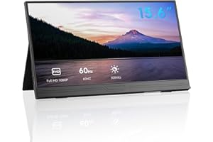 CUQI Monitor Portatile, 15,6 Pollici, Monitor Portatile FHD, 1920 x 1080 HDR IPS con HDMI Type-C per Laptop/PC/Raspberry Pi/Smartphone/Mac/PS4/Switch