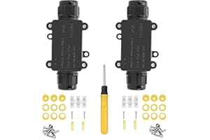 BOBOLEO 2 Pezzi Scatola derivazione esterna IP68, 2 Vie Scatole di derivazione Impermeabili,Esterna impermeabile cavo connettore,Scatola Elettrica da Esterno per Cavi di Diametro Ø4-8mm,8-12mm e 12-15mm
