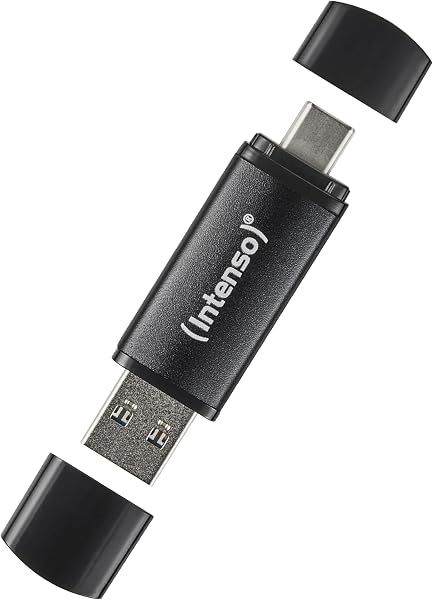 Intenso Flex Line USB-Stick, 32 GB - Dual USB-Stick 3.2 Gen 1x1 mit USB-C & USB-A für OTG-fähige Smartphone, Tablet, Laptop & PC, 70 MB/s, Schwarz - 1
