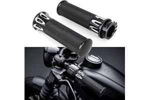 DREAMIZER Puños de Manillar de 1"/25mm de Aluminio CNC para Motocicleta, Compatibles con Harley Sportster Iron 883 Dyna Road Electra Glide Softail Touring