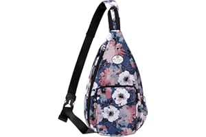 HUA ANGEL Stylisch Brusttasche Crossbody Bag Leichter Blumenmuster Rucksack Damen Wasserdicht Klein Sling Bag Brusttasche UmhäNgetasche Damen Mit Flaschenfach FüR Reisen Sportlich Wandern