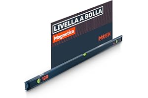 Presch Livella a bolla magnetica 120cm - Fiala infrangibile con pendenza 2% - Finestra di lettura verticale - Tappi antiscivolo innovativi - Superficie di misura precisa - Livella magnetica