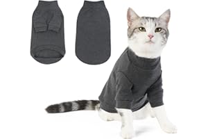 Cyponpy Pull en polaire pour chat – Manteau d'hiver pour chat – Pyjama chaud à deux pattes – Vêtement pour chat – Pull à manches longues – Pull sans poils pour chat