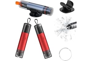 mymai 2Pack Notfall und Sicherheitswerkzeug Glasbrecher Nothammer Auto mit Gurtschneider, 2-in-1 Rettungshammer, Notfallhammer Auto, Notfall ausrüstung für Auto und Bus (ROT)