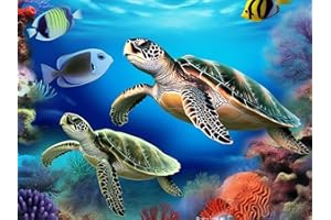 Reofrey DIY Tortue Diamond Painting Accessoires, Animaux 5D Broderie Diamant Kit Complet Point De Croix Strass Diamant Painting, Peinture Diamant Craft Home Artisanat Murale Décor 30x40cm C12