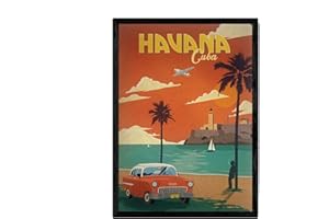 Nacnic Vintage Poster Havana - Cuba. Sheets for interior decorating with vintage and antique advertising images. Paintings retro decor. A3 size