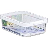 CARE + PROTECT Smart Food Container 1.2 L, Transparent | Refrigerator Organizer, Stackable, Airtight Lid Anti-Moisture, BPA-F