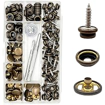 Matrices Remplaçables Cuir Tissu Kit Pince à Boutons Pression Métal Zaxiva - 60 Boutons 15mm 3 Matrices | Pour Cuir, Tissus Et Bâches Accessoire Couture Bricolage