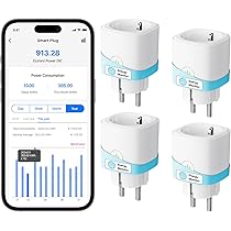 Meross Prise Connectée (Type F), 16A Prise WiFi Compatible Avec Apple HomeKit, Alexa Et Google