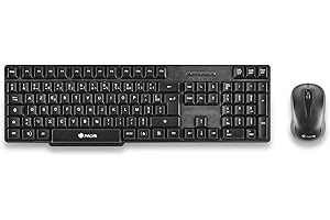 NGS EUPHORIA- Kit Mouse e Tastiera senza Fili 2.4GHz, AZERTY Francese, Nero