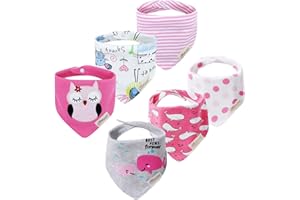 Yafane 6 Bavaglino Neonato Cotone Bavaglini Neonata Bandana Bavaglino Pappa Bambino Drool Panno Per Ruttino Ultra Assorbenti da 0 a 24 Mesi (Multicolor 04)