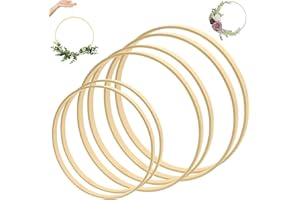 HAOBIN 6 Pezzi Anello Acchiappasogni Anello In Legno Anello Interno In Bambù Telaio Da Ricamo Bambù Cerchi Da Ricamo 3 Misure Per La Decorazione Fai Da Te Acchiappasogni Corona Nozze E Appeso A Parete