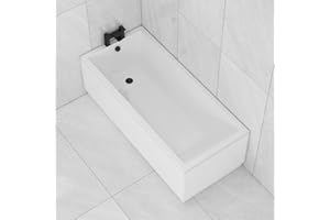 ROYAL BATHROOMS.CO.UK Cesar 1700 x 700mm Designer Acrylic Single Ended Bath White Soaking Bathroom Bathtub