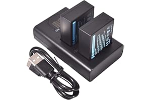 DSTE DE DSTE 2X NP-W126 Ersatz Batterie + Duales USB-Ladegerät mit LCD-Display Kompatibel mit NP-W126S und Fuji HS30 EXR,HS30EXR,HS33 EXR,HS50 EXR,HS50EXR,X-A1,XA1,X-E1,XE1,X-M1,XM1,X-Pro1,XPro1,X100V,X-T50