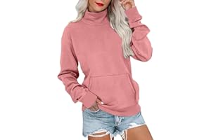 MEAUNZYL Felpa Donna Senza Cappuccio Maglia Manica Lunga Felpa Casual da Donna Girocollo Maniche Lunghe Sweatshirt Felpe Tinta Unita Tops Hoodie Top Tempo Libero Sport Fitness Outdoor Moda
