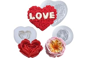 JDH SILICONE Moule fleur moule silicone pour bougie moule silicone fleur moule à savon fleur 3D moule bougie saint valentin en Forme de Rose DIY decoration fleur pour gateau moule moule silicone fleur