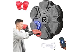 VICYOL S&D Máquina de Entrenamiento de Boxeo Musical. Equipo de Boxeo para Pared con LED, Guantes de Boxeo, Bluetooth y Luces al Ritmo de la Música. Maquina de Boxeo para Niños/Adultos. (9 modos, 37x37 cm)