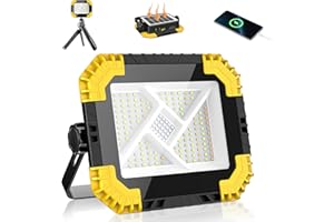 MEIKEE Luz de Trabajo Recargable Solar/USB-C 20000mAh, 2 Brillos + 3 Temperaturas Color + SOS Rojo/Azul, IP66, Powerbank, Base Magnética, Rosca Trípode, Foco para Construcción, Camping, Emergencias