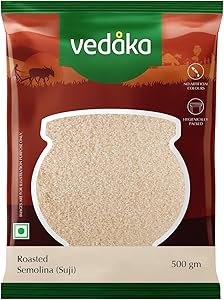 Amazon Brand - VEDAKA Roasted Semolina (Suji), 500 g