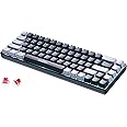 abucow 68-Key Mechanical Keyboard with Blue Backlight 60% Gaming Keyboard Black-Gray Keycaps - Red Switches for a Premium Typing and Gaming Experience on PC and Mac(Black-Gray Keyboard)