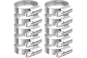 KINGOZOYI 10 Pcs Ø 20-32 mm Collier de Serrage pour Tuyaux Tuyau Clips Ajustable en Acier Inoxydable, Colier de Serrage Metalique pour Tuyau de Sortie de Machine à Laver, Tuyau de Robinet