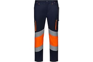 VELILLA Pantalón Stretch Bicolor Cinta Segmentada Pantalones de utilidades de Trabajo Unisex Adulto