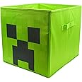 HOX Kids Minecraft Creeper Collapsible Storage Boxes with Handles Durable Fabric Foldable Storage Cubes|Compatible Ikea Kallax Furniture | Perfect For Organising Kids Room & Playroom