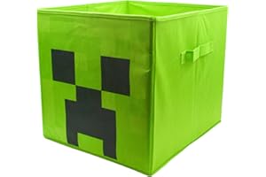 HOX Minecraft Faltbare Aufbewahrungsboxen mit Griffen, langlebig und hochwertiger Stoff, faltbare Aufbewahrungswürfel, kompatible Ikea-Kallax-Möbel, perfekt für die Organisation von Kinderzimmer und