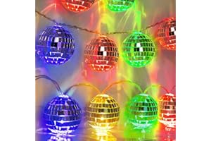 MEISHANG Kula dyskotekowa łańcuch świetlny, 10 LED kula lustrzana mini, 150cm łańcuch świetlny kula dyskotekowa, ozdoba choinkowa, dekoracja disco na choinkę wesele dom impreza przyjęcie urodzinowe