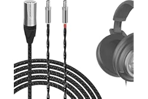 Geekria 5N Single-Crystal Upgrade Ersatzkabel für Sennheiser HD800 HD800S HD820 Kopfhörer Ersatzkabel / 8-adriges Audiokabel (XLR, 3 m), Kupfer