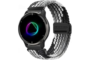 Issinlky Nylon Geflochtenes Armband für Garmin Venu 2 Plus, 20mm elastisches Armband für Garmin Vivoactive 5/Garmin Venu Sq/Venu Sq 2/Vivoactive 3/Garmin Venu/Vivomove HR/Forerunner 55 245 645