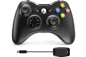 YCCTEAM X-box 360 Wireless Controller, 2.4GHz Dual Vibration Xbox 360 Game Controller with Receiver Remote Gamepad Joypad for Xbox 360 Slim PS3 and PC Windows 7/8/10 -No Audio Jack