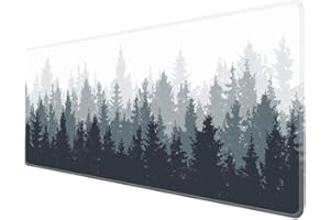AILRINNI Tappetino Mouse Gaming - Grande Mouse Pad XXL 800x400mm, Tappetino per Mouse da Gioco, Base in Gomma Antiscivolo Tappetini Mouse per Computer e Laptop (Foresta)