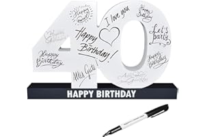 CREOFANT ® XL Gästebuch 40. Geburtstag · Gästebuch Happy Birthday · 37 x 24 x 4 cm · 40. Geburtstagsgeschenk · Geschenkidee 40 Geburtstag