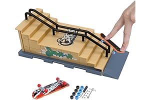 Gr8ware Dedos Skateboard Mini Skateboard Ramp Set con Dedos Skateboards Diapasón Skate Park Juguetes Mini Skate Ramps Finger Miniboard DIY Assemble Mini Skateboards Kit para Adolescentes Adultos (F)