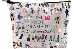 JTOUK Broadway Musical Gift Makeup Bag Theatre Bag I'm Not Dramatic I'm Theatrical Musical Theatre Gift West End Broadway Zipper Pouch (I’m Theatrical Bag EU)