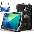 TECHGEAR X-Case fits Samsung Galaxy Tab Active 2 8.0" (SM-T390 / SM-T395) Tough Rugged HEAVY DUTY Armour Shockproof Impact Case with 360 Rotating Stand, Hand Strap and Shoulder Strap - Black