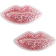 Zureni Lip Gel Mask Ice Pack for Cooling Moisturizing Nourishing Hydrating Repair Anti-Wrinkle Anti-Aging Reusable Lip Plumper Pad for Dead Skin, Dryness & Wrinkle Removal (2 Pcs)
