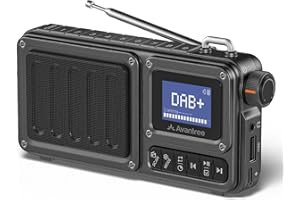 Avantree SP851 – Radio Digitale Portatile DAB+/FM con Bluetooth 6.0, Batteria o Rete, Altoparlante 5W, TF/USB, Display LCD, Scansione Automatica & Torcia – Ideale per Casa, Cucina & Outdoor