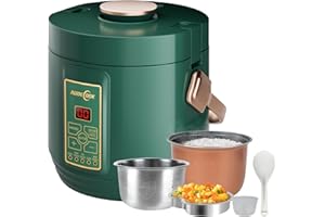 ‎AUDECOOK Audecook Reiskocher klein 1.2 L mit Low Sugar Funktion Für 1-2 Personen Multikocher mit 7 Programme Timer und Automatisch Warmhaltefunktion Mini Rice Cooker mit Antihaftbeschichtung 220-240V (Grün)