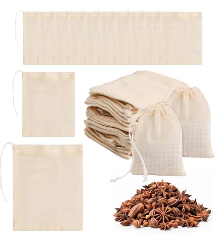 1000 Sacchetti In Mussola Di Cotone Con Cordoncino – 10x8 Cm, Riutilizzabili Per Tè, Spezie, Filtri