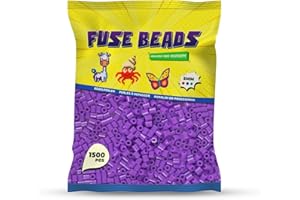 Benny Beads Bügelperlen 1500 Stück, Midi-Größe 5mm, Kreatives Bastelzubehör DIY Fuse Beads (Lila)